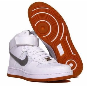 NIKE Women's AF1 ULTRA FORCE Mid Sneakers 654851-102 White Gray Swoosh